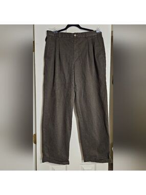 Men's Claiborne Classic Olive/Brown Corduroy Pants Size 35/30